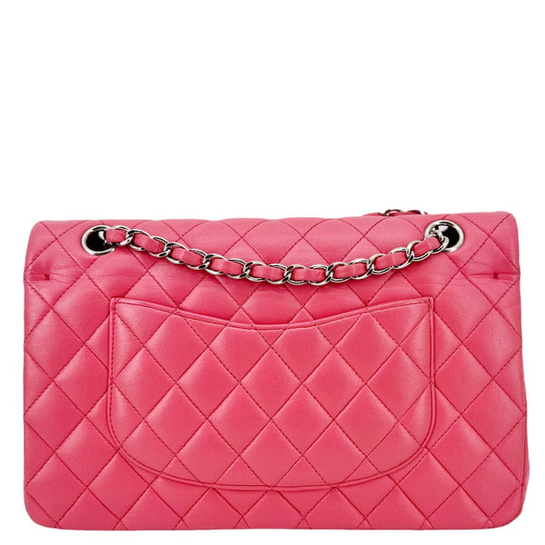 CHANEL Classic Double Flap Medium Quilted Leather Shoulder Bag Salmon Pink