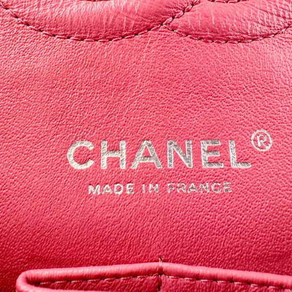 CHANEL Classic Double Flap Medium Quilted Leather Shoulder Bag Salmon Pink