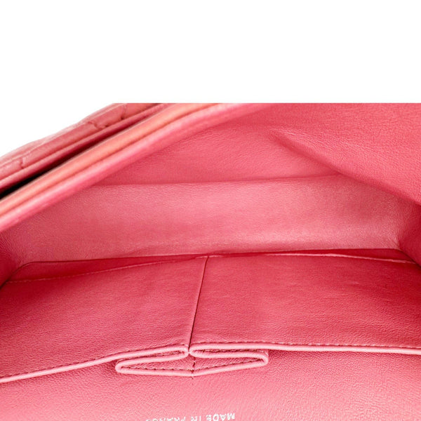 CHANEL Classic Double Flap Medium Quilted Leather Shoulder Bag Salmon Pink