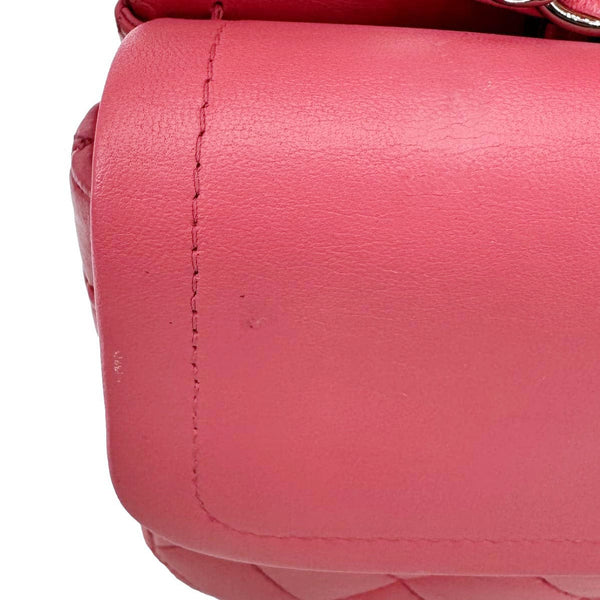 CHANEL Classic Double Flap Medium Quilted Leather Shoulder Bag Salmon Pink