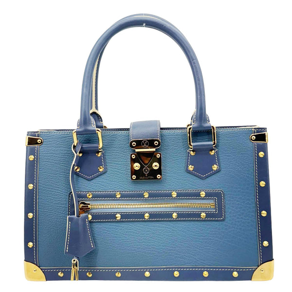 LOUIS VUITTON Suhali Le Fabuleux Leather Satchel Bag Blue