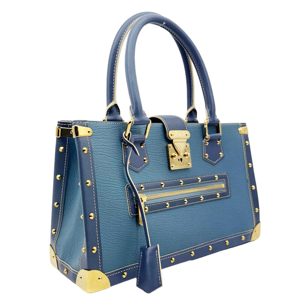 LOUIS VUITTON Suhali Le Fabuleux Leather Satchel Bag Blue
