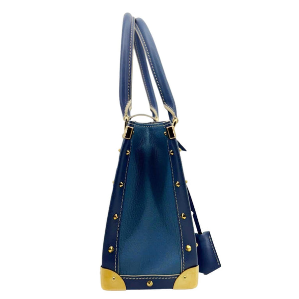 LOUIS VUITTON Suhali Le Fabuleux Leather Satchel Bag Blue