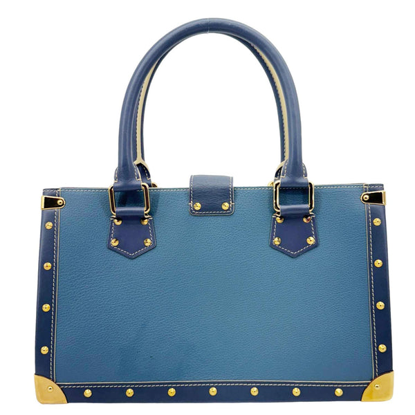LOUIS VUITTON Suhali Le Fabuleux Leather Satchel Bag Blue