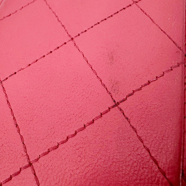 CHANEL Classic Double Flap Medium Quilted Leather Shoulder Bag Salmon Pink