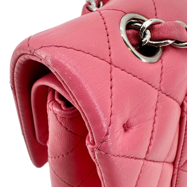 CHANEL Classic Double Flap Medium Quilted Leather Shoulder Bag Salmon Pink