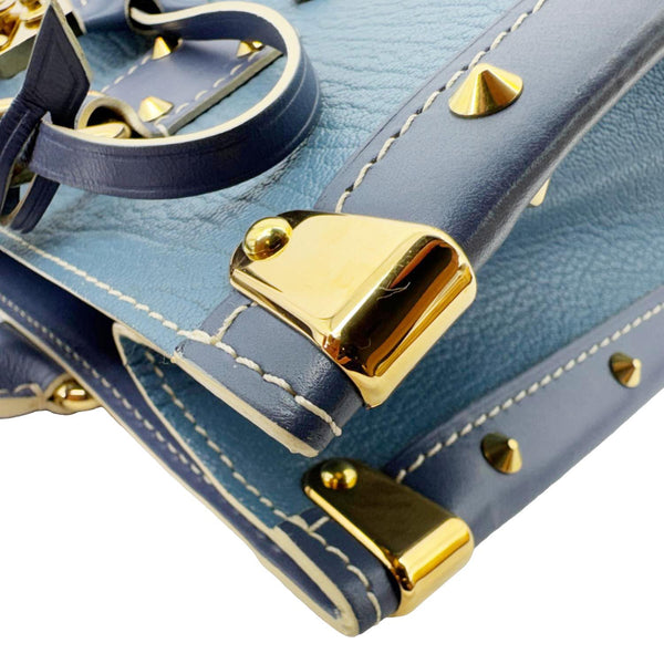 LOUIS VUITTON Suhali Le Fabuleux Leather Satchel Bag Blue