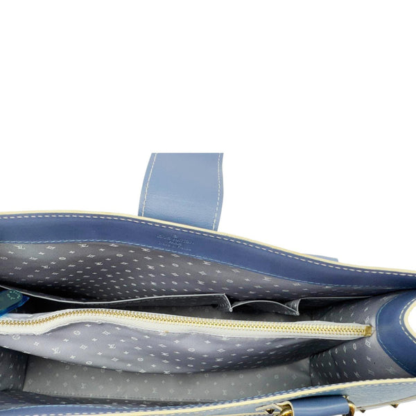 LOUIS VUITTON Suhali Le Fabuleux Leather Satchel Bag Blue