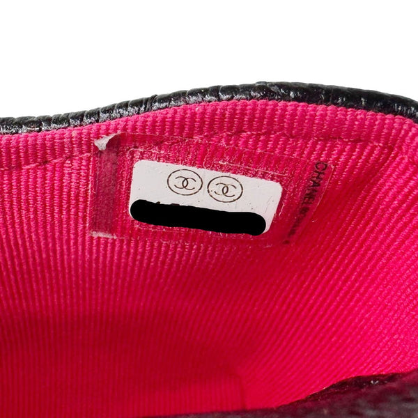 CHANEL Sweetheart CC Chain Quilted Caviar Leather Belt Bag Black