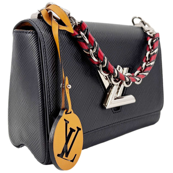 LOUIS VUITTON Twist MM Braided Handle Epi Leather Shoulder Bag Black