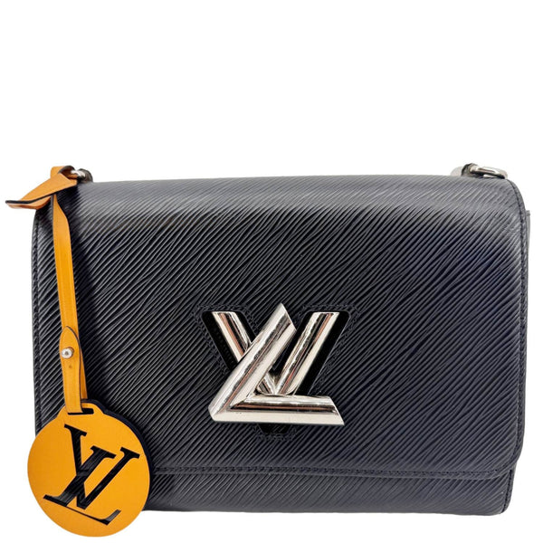 LOUIS VUITTON Twist MM Braided Handle Epi Leather Shoulder Bag Black