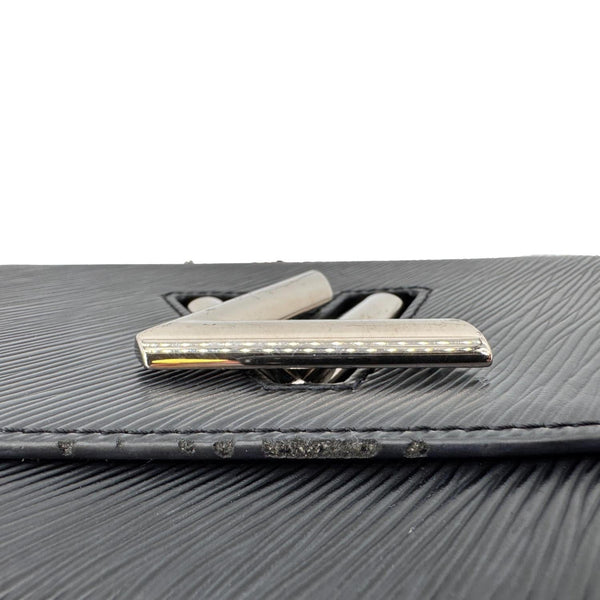 LOUIS VUITTON Twist MM Braided Handle Epi Leather Shoulder Bag Black