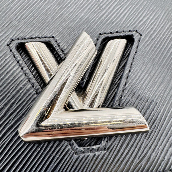 LOUIS VUITTON Twist MM Braided Handle Epi Leather Shoulder Bag Black