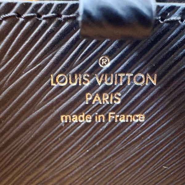 LOUIS VUITTON Twist MM Braided Handle Epi Leather Shoulder Bag Black