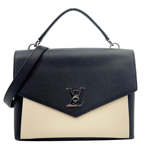 LOUIS VUITTON Mylockme Soft Calfskin Leather Top Handle Shoulder Bag Creme