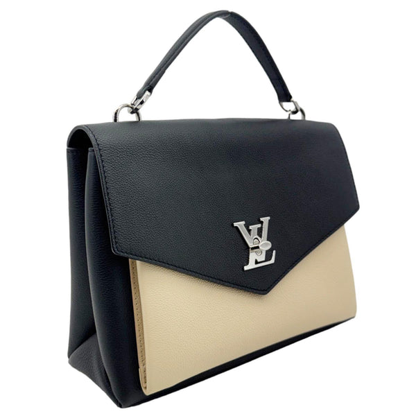 LOUIS VUITTON Mylockme Soft Calfskin Leather Top Handle Shoulder Bag Creme