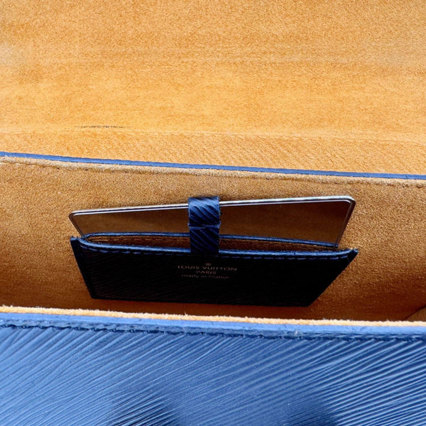 LOUIS VUITTON Twist MM Braided Handle Epi Leather Shoulder Bag Black