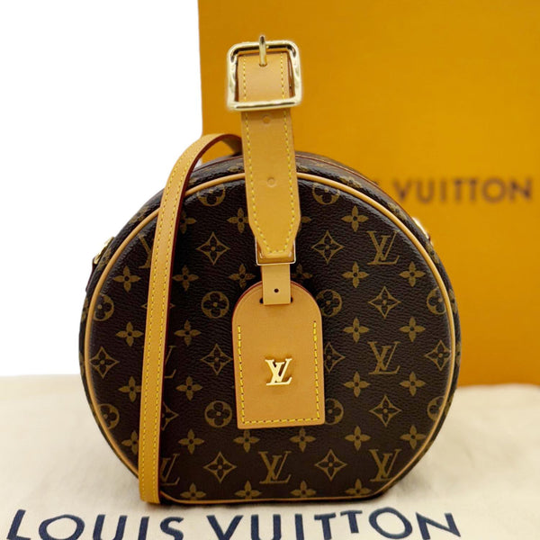 LOUIS VUITTON Petite Boite Chapeau Monogram Canvas Shoulder Bag Brown