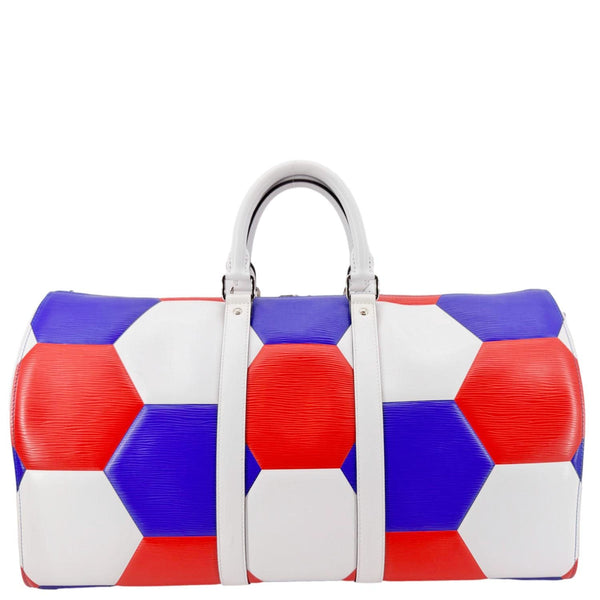 LOUIS VUITTON Keepall 50 FIFA Cup Bandouliere Leather Travel Bag Multicolor