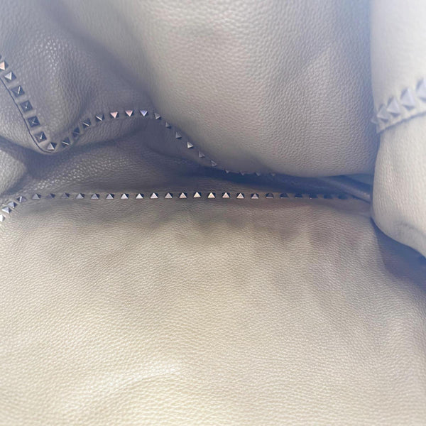 VALENTINO Rockstud Reversible Leather Tote Bag Burgundy