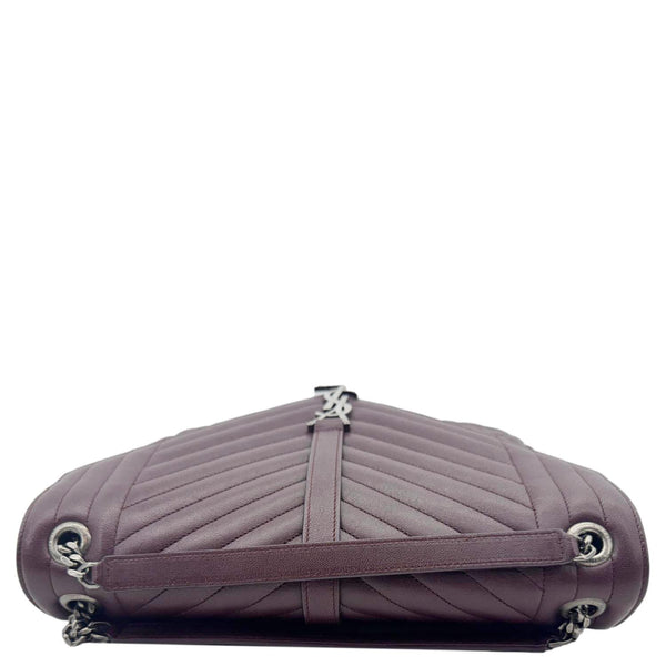 YVES SAINT LAURENT Envelope Large Mixed Matelasse Leather Shoulder Bag Burgundy