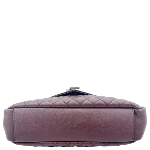 YVES SAINT LAURENT Envelope Large Mixed Matelasse Leather Shoulder Bag Burgundy