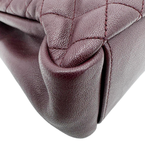 YVES SAINT LAURENT Envelope Large Mixed Matelasse Leather Shoulder Bag Burgundy