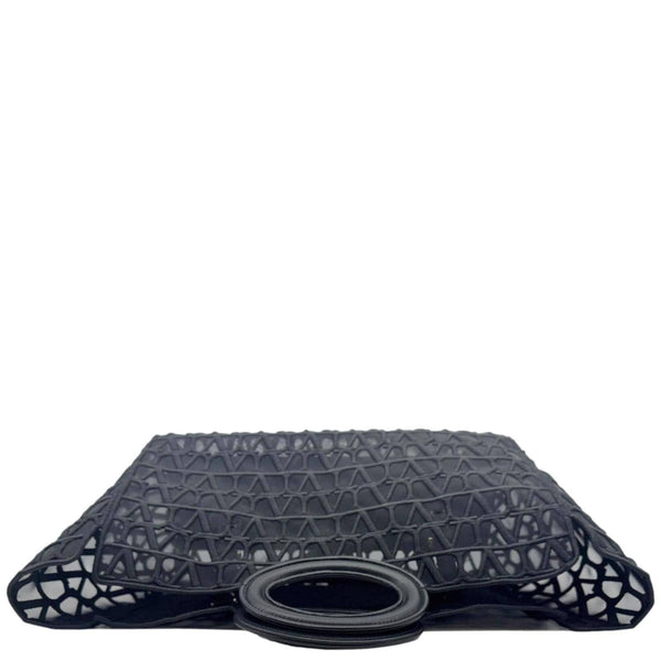 VALENTINO Le Troisieme Mesh Canvas Tote Bag Black