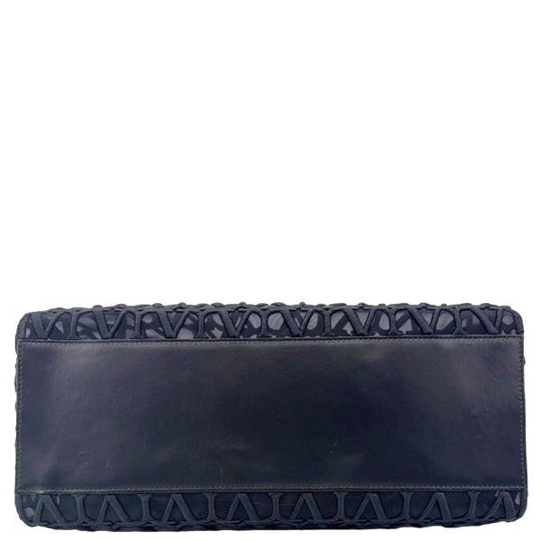 VALENTINO Le Troisieme Mesh Canvas Tote Bag Black