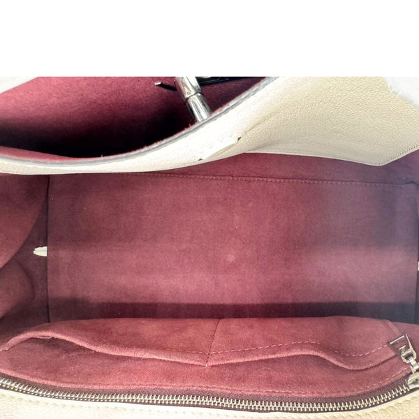 LOUIS VUITTON Lockme Day Calfskin Leather Tote Bag Cream