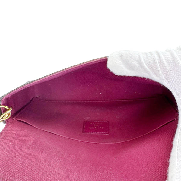 LOUIS VUITTON Felicie Pochette Monogram Canvas Crossbody Bag Brown