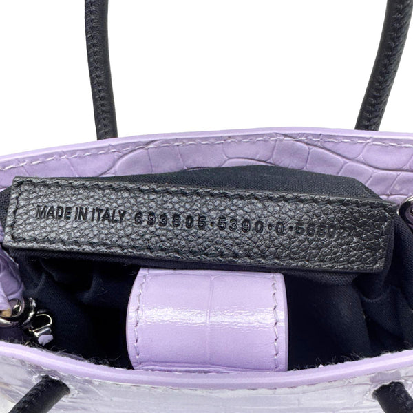 BALENCIAGA Small Leather Shopping Tote Bag Purple