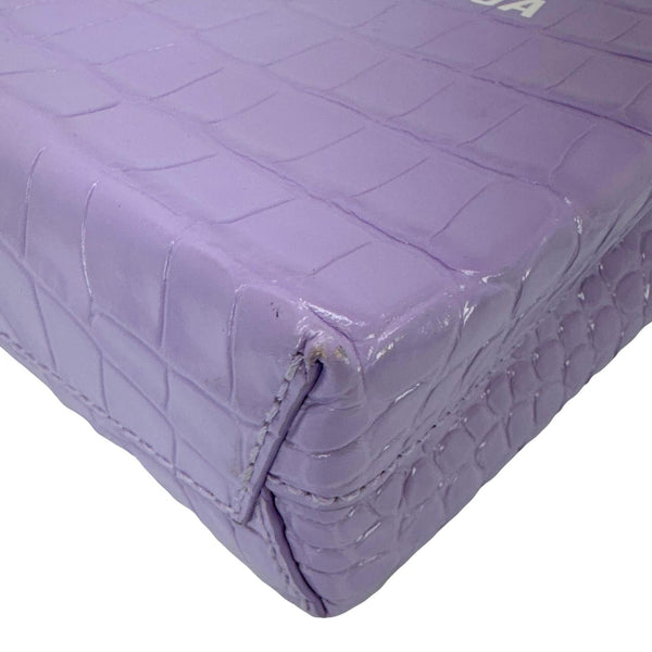 BALENCIAGA Small Leather Shopping Tote Bag Purple