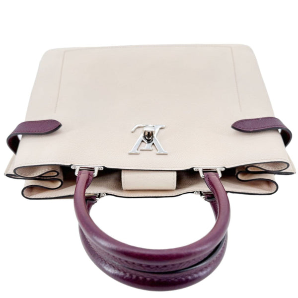 LOUIS VUITTON Lockme Day Calfskin Leather Tote Bag Cream