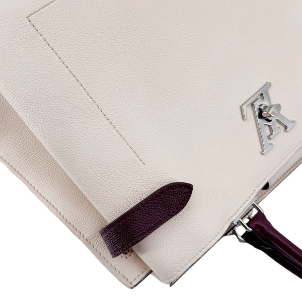 LOUIS VUITTON Lockme Day Calfskin Leather Tote Bag Cream
