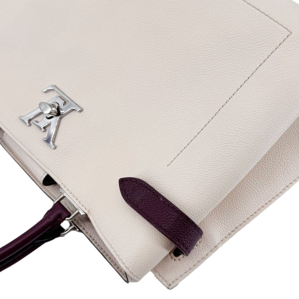 LOUIS VUITTON Lockme Day Calfskin Leather Tote Bag Cream