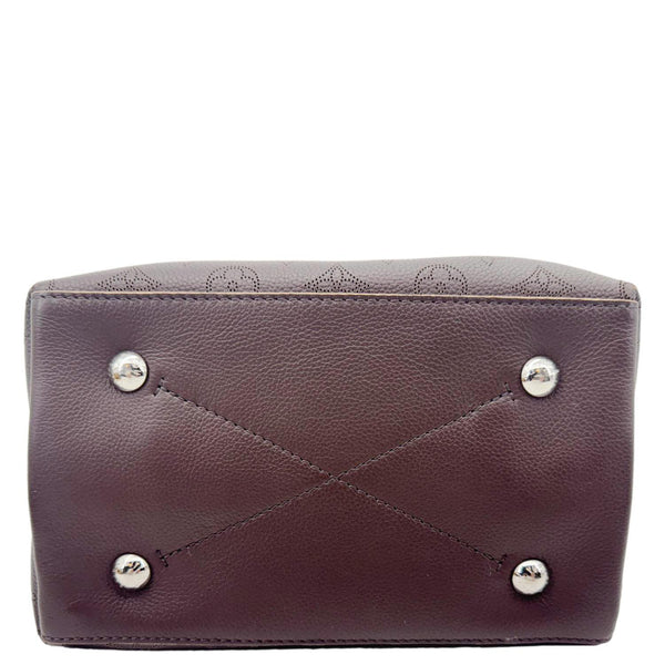 LOUIS VUITTON Muria Mahina Perforated Leather Shoulder Bucket Bag Burgundy