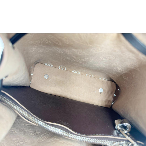 LOUIS VUITTON Muria Mahina Perforated Leather Shoulder Bucket Bag Burgundy