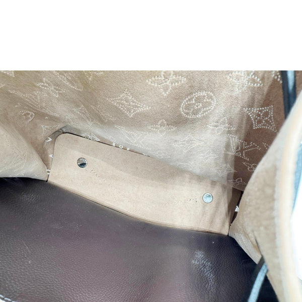 LOUIS VUITTON Muria Mahina Perforated Leather Shoulder Bucket Bag Burgundy