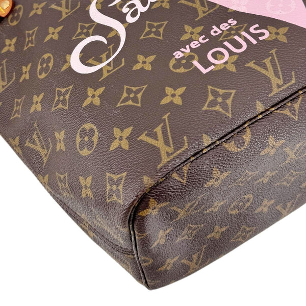 LOUIS VUITTON Neverfull Saint Tropez Monogram Canvas Tote Bag Rose Ballerine