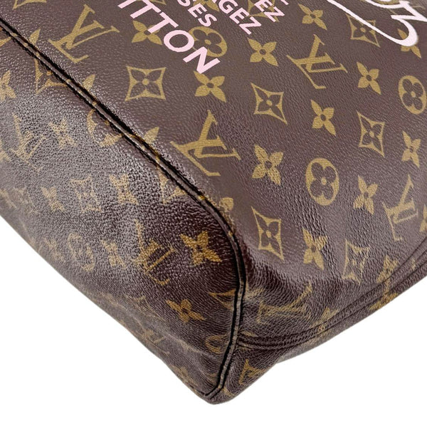 LOUIS VUITTON Neverfull Saint Tropez Monogram Canvas Tote Bag Rose Ballerine