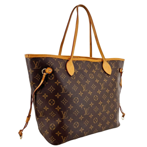 LOUIS VUITTON Neverfull MM Monogram Canvas Shoulder Bag Brown