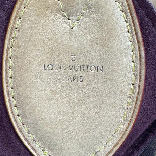 LOUIS VUITTON Flower Monogram Canvas Hobo Bag Brown