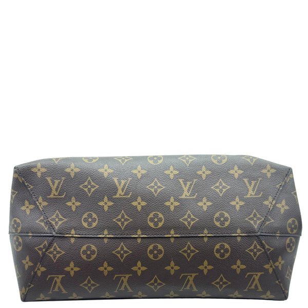 LOUIS VUITTON Flower Monogram Canvas Hobo Bag Brown