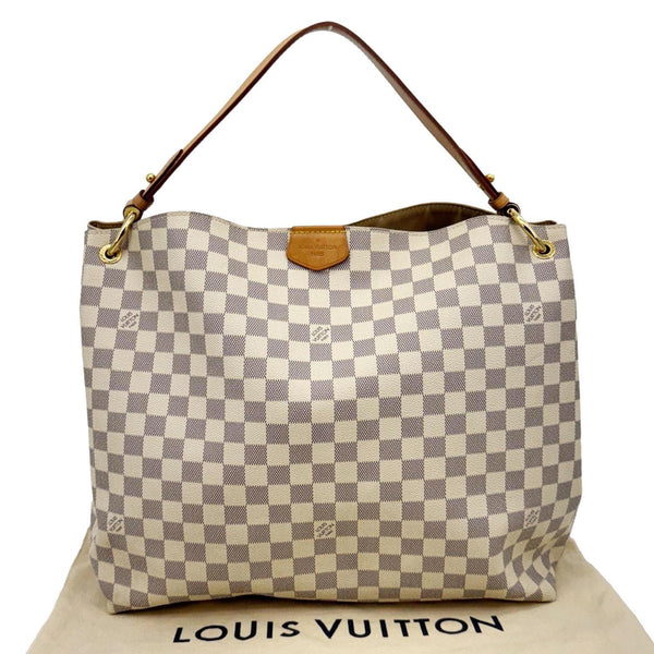 LOUIS VUITTON Graceful MM Damier Azur Hobo Shoulder Bag White