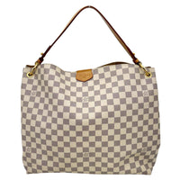 LOUIS VUITTON Graceful MM Damier Azur Hobo Shoulder Bag White