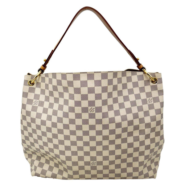 LOUIS VUITTON Graceful MM Damier Azur Hobo Shoulder Bag White