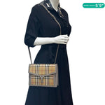 BURBERRY Macken Small Vintage Check Canvas Crossbody Bag Beige