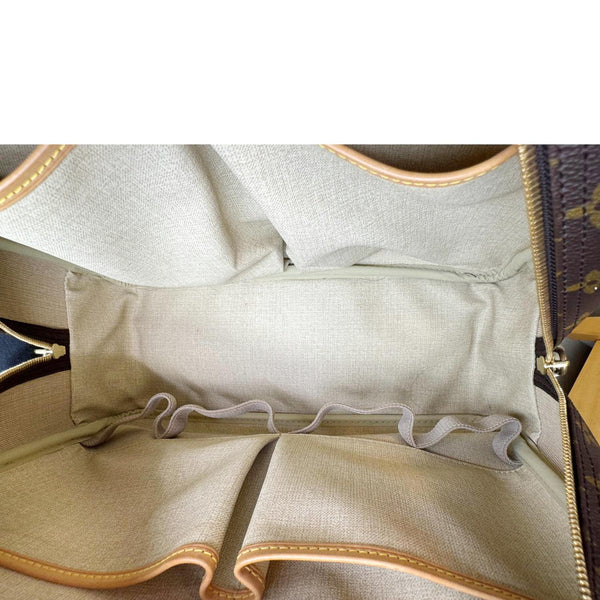 LOUIS VUITTON Deauville Boston Monogram Canvas Satchel Bag Brown