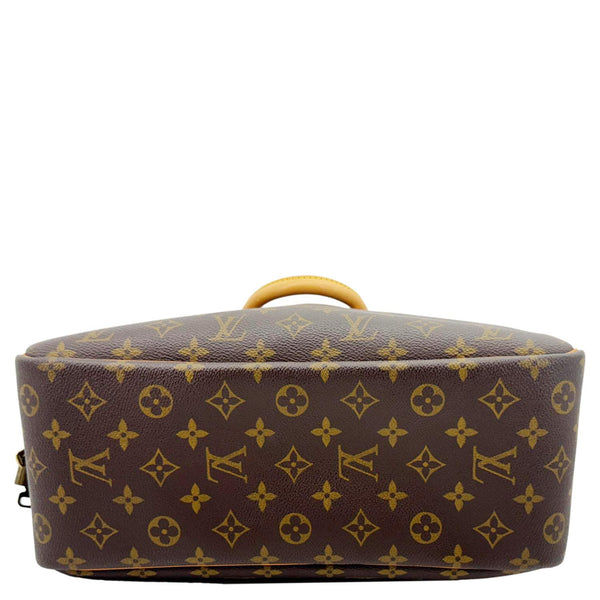 LOUIS VUITTON Deauville Boston Monogram Canvas Satchel Bag Brown